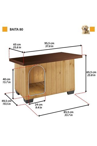 Ferplast Baita 80 Dış Mekan Ahşap Köpek Kulubesi