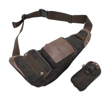 Ççs 30700S Siyah Kanvas Kumaş Çapraz Body Bag Erkek Sırt Çantası