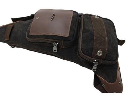 Ççs 30700S Siyah Kanvas Kumaş Çapraz Body Bag Erkek Sırt Çantası
