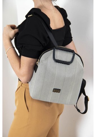 Silver & Polo Siyah Beyaz Siyah Nv771 Kadın Sırt Çantası