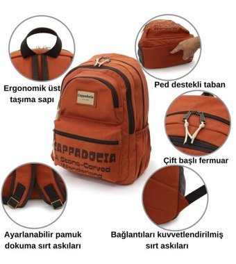 Cappadocia Vintage Kiremit 15.6 İnç Kadın Sırt Çantası