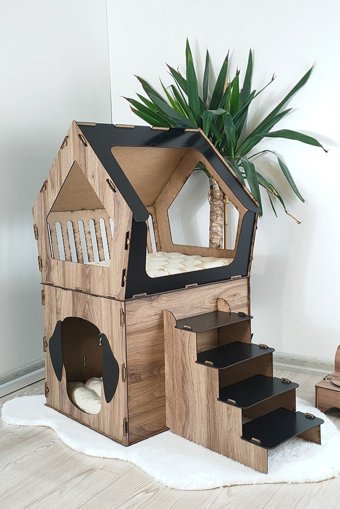 Onix Home Ev İçi Ahşap Köpek Kulubesi