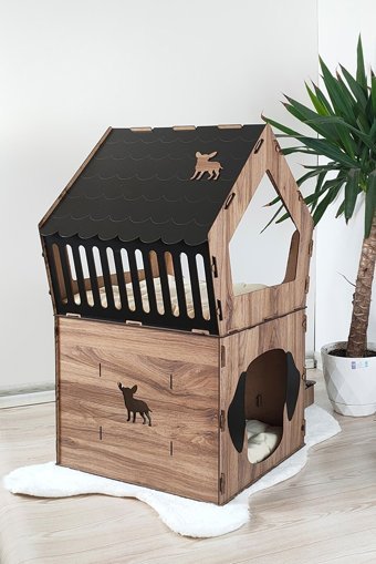 Onix Home Ev İçi Ahşap Köpek Kulubesi