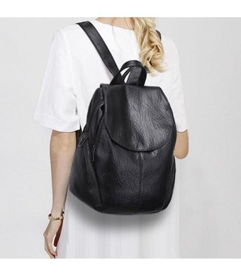 Generic Lebıhmurah Wbp1521 Moda Pu Deri Siyah Kadın Sırt Çantası