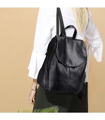 Generic Lebıhmurah Wbp1521 Moda Pu Deri Siyah Kadın Sırt Çantası