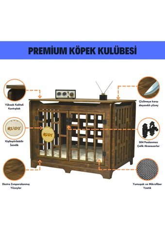 Tmwooden XXL Ev İçi Ahşap Köpek Kulubesi