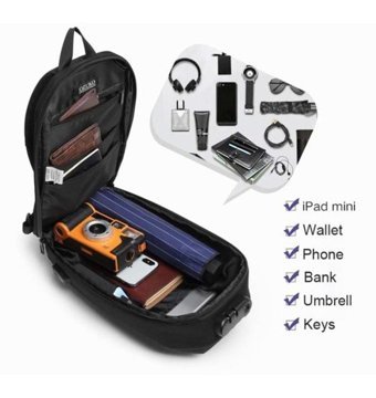 Ozuko 9321 Usb Şarj Portlu Rt Gri Erkek Sırt Çantası
