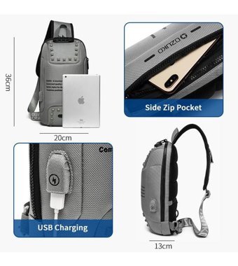 Ozuko 9283 Usb Şarj Portlu Rt Beyaz Erkek Sırt Çantası