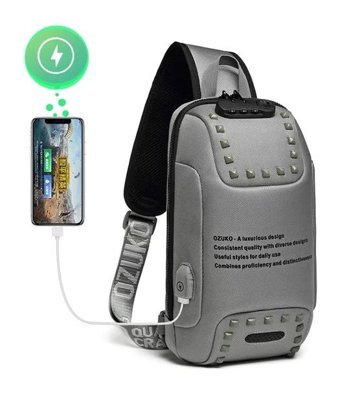 Ozuko 9283 Usb Şarj Portlu Rt Beyaz Erkek Sırt Çantası