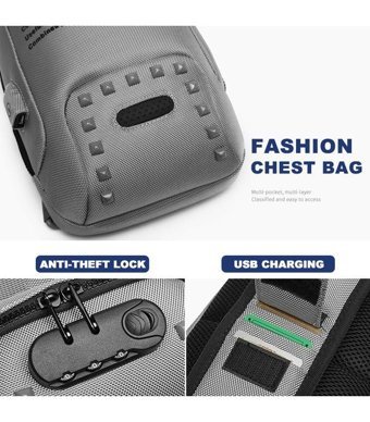 Ozuko 9283 Usb Şarj Portlu Rt Beyaz Erkek Sırt Çantası