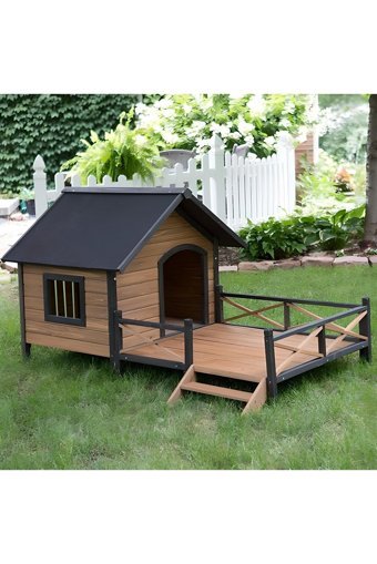 Rizof Decor Yalıtımlı Dış Mekan Ahşap Köpek Kulubesi