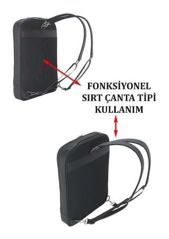 Case Club Fonksiyon Evrak Siyah Erkek Sırt Çantası
