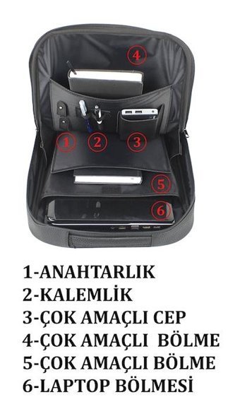 Case Club Fonksiyon Evrak Siyah Erkek Sırt Çantası