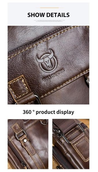 Bull Captan Moda Deri Crossbody Siyah Erkek Sırt Çantası