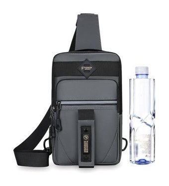Boutiques Büyük Kapasiteli Çok Katmanlı Depolama Crossbody Erkek Sırt Çantası Antrasit - Siyah