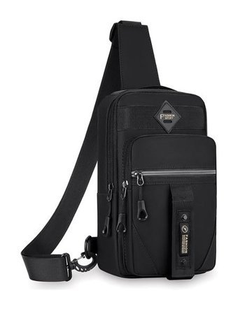 Boutiques Büyük Kapasiteli Çok Katmanlı Depolama Crossbody Erkek Sırt Çantası Antrasit - Siyah