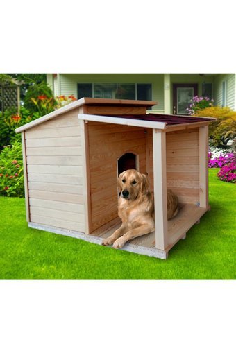 Oscar Paşa L Yalıtımlı Dış Mekan Ahşap Köpek Kulubesi