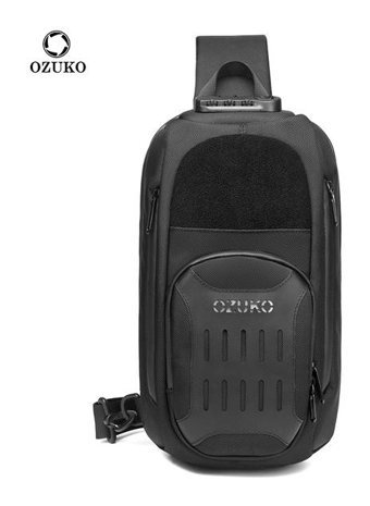 Ozuko 9361 Büyük Kapasiteli Spor Çapraz Siyah Erkek Sırt Çantası