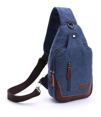 Zuolunduo Fashionable Kanvas Çapraz Askı Koyu Mavi Erkek Sırt Çantası