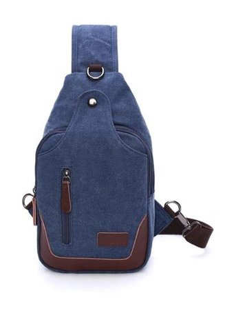 Zuolunduo Fashionable Kanvas Çapraz Askı Koyu Mavi Erkek Sırt Çantası