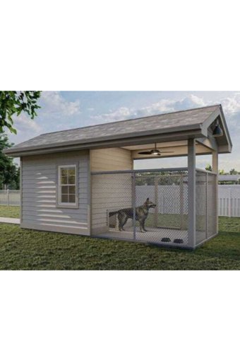 Latanwood KPK15 Çitli Dış Mekan Ahşap Köpek Kulubesi