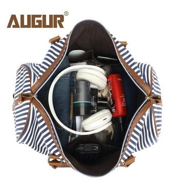 Augur 2115 Çizgili Çapraz Askı Mavi Erkek Sırt Çantası