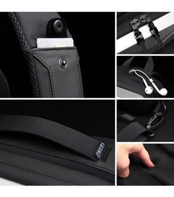 Ozuko 9509 Suya Dayanıklı Hardshell Tek Siyah Erkek Sırt Çantası