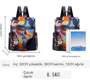 Generic Yye Sokak Modası Baskılı Renkli Kadın Sırt Çantası