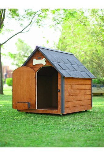 Mandu XLarge Yalıtımlı Dış Mekan Ahşap Köpek Kulubesi