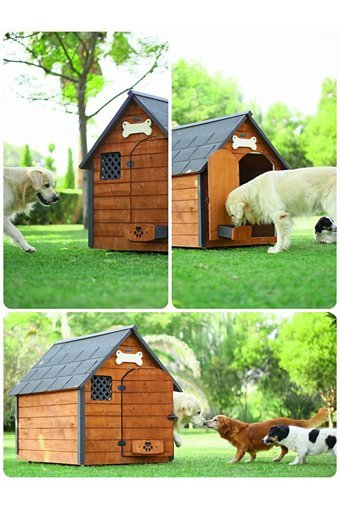 Mandu XLarge Yalıtımlı Dış Mekan Ahşap Köpek Kulubesi