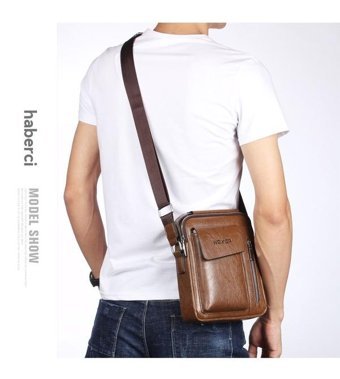 Eternal Luck Crossbody Erkek Haki Sırt Çantası - Açık Kahverengi
