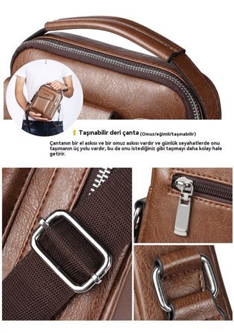 Eternal Luck Crossbody Erkek Haki Sırt Çantası - Açık Kahverengi