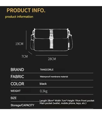 Tangcool Günlük Spor Crossbody Siyah Erkek Sırt Çantası