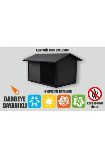 Petpone Buena Yalıtımlı Dış Mekan Ahşap Köpek Kulubesi