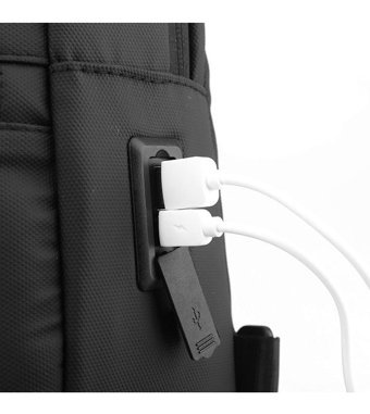 Wepower Usb Şarjlı Çapraz Siyah Erkek Sırt Çantası