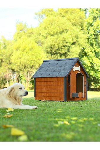 Mandu Large Yalıtımlı Dış Mekan Ahşap Köpek Kulubesi