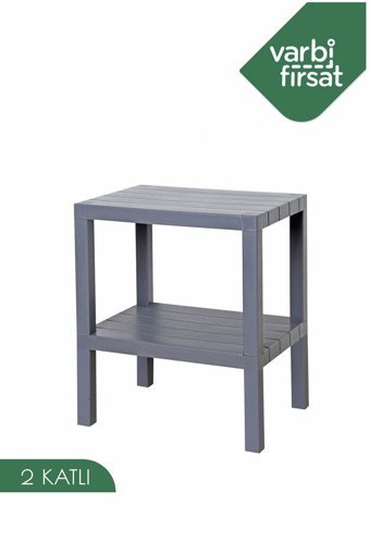 Varbifırsat Dikdörtgen Plastik 29x38 cm Gri Kamp Sehpası