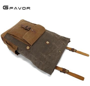 Gfavor 7951 Mumlu Kanvas Dış Mekan Açık Yeşil Erkek Sırt Çantası