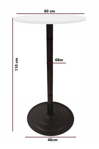 Aytuğ Yuvarlak Metal 60 cm Beyaz Kamp Masası