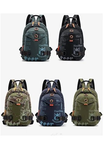 Crossbody Çok Fonksiyonlu Su Geçirmez Koyu Yeşil Erkek Sırt Çantası