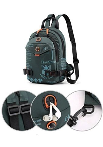 Crossbody Çok Fonksiyonlu Su Geçirmez Koyu Yeşil Erkek Sırt Çantası