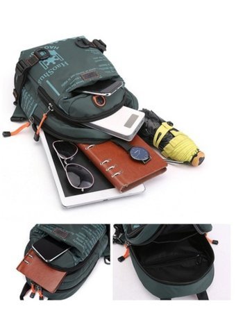 Crossbody Çok Fonksiyonlu Su Geçirmez Koyu Yeşil Erkek Sırt Çantası