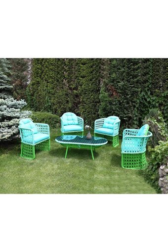 Petricor Oval Hasır 60x125 cm Yeşil Kamp Masası