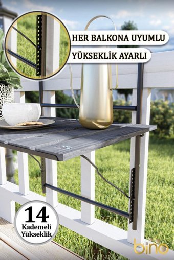 Bino Katlanabilir Dikdörtgen Ahşap 40x60 cm Çok Renkli Kamp Masası
