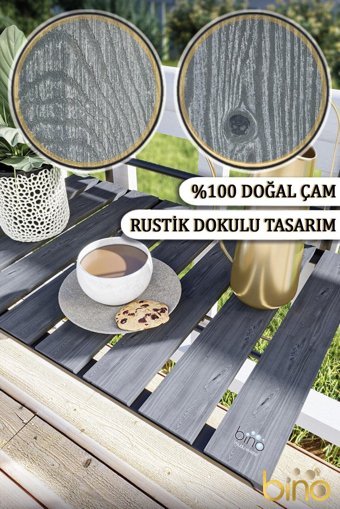 Bino Katlanabilir Dikdörtgen Ahşap 40x60 cm Çok Renkli Kamp Masası