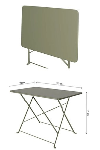 Altınkayaticaret Katlanabilir Dikdörtgen Metal 70x110 cm Antrasit Kamp Masası