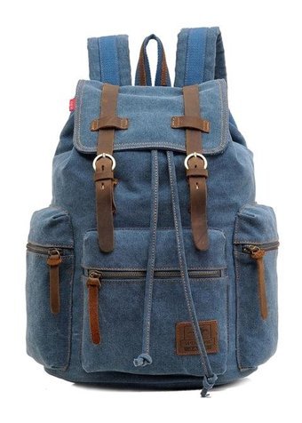Sones Augur 1039 Retro Kanvas Çok Renkli Khaki Erkek Sırt Çantası