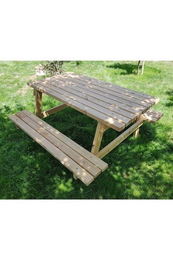 Tritonstore Dikdörtgen Ahşap cm Ekru Kamp Masası