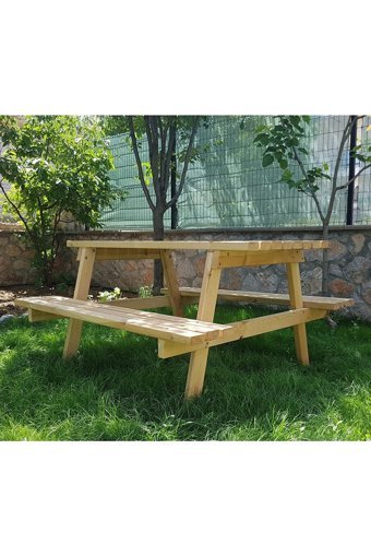 Tritonstore Dikdörtgen Ahşap cm Ekru Kamp Masası