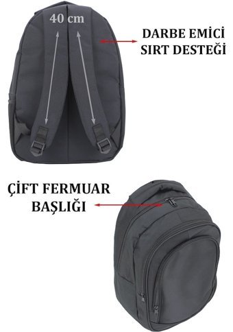 Case Club Su Geçirmez Kumaş Gen İç Hacimli Siyah Erkek Sırt Çantası